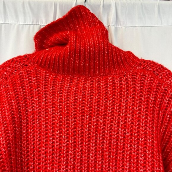 A New Day Womens Long Bishop Sleeve Cowl Neck Red Sweater Knit XS - Picture 6 of 9
